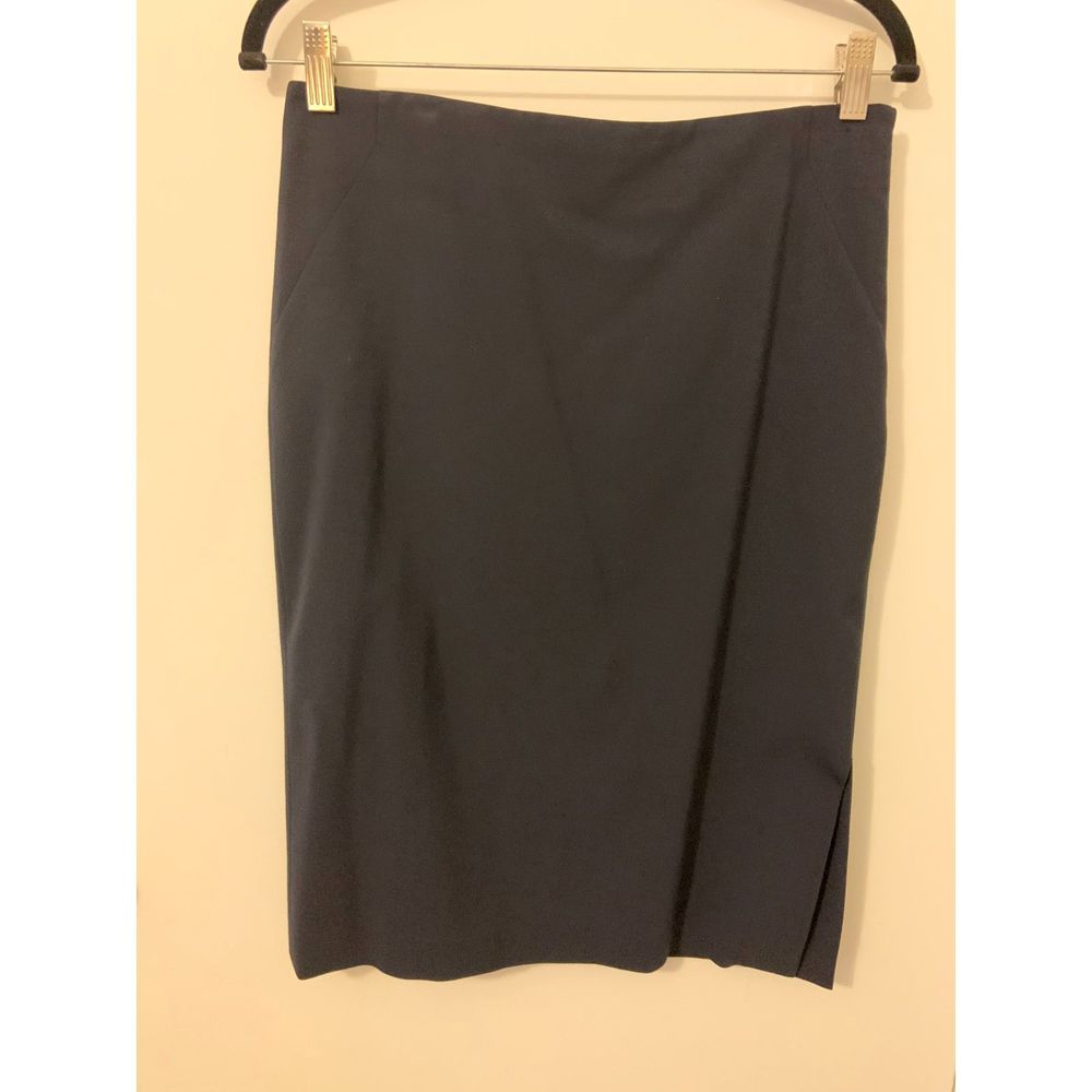 Ann Taylor Pencil Skirt Blue Size 6 Side Slit